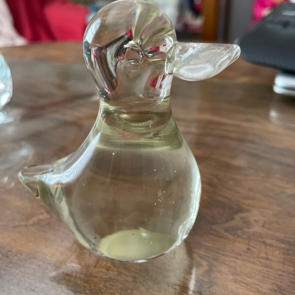 Clear Glass Duck Figurine